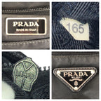 Prada Tessuto Saffiano Black Silver Nylon Leather Business Briefcase — view 4