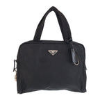 Prada Tessuto Black Silver Nylon Leather Tote