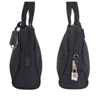Prada Tessuto Black Silver Nylon Leather Tote — view 7