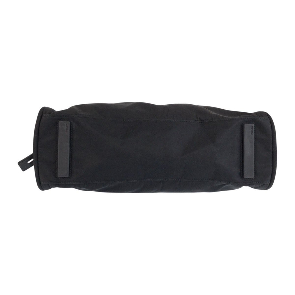 Prada Tessuto Black Silver Nylon Leather Tote — view 9