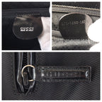 Gucci Bamboo Black Silver Nylon Leather 001 Tote — view 4