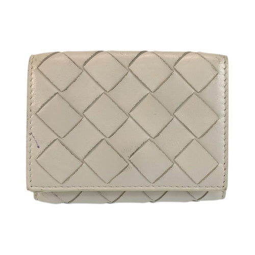 Bottega Veneta White Silver Compact Wallet