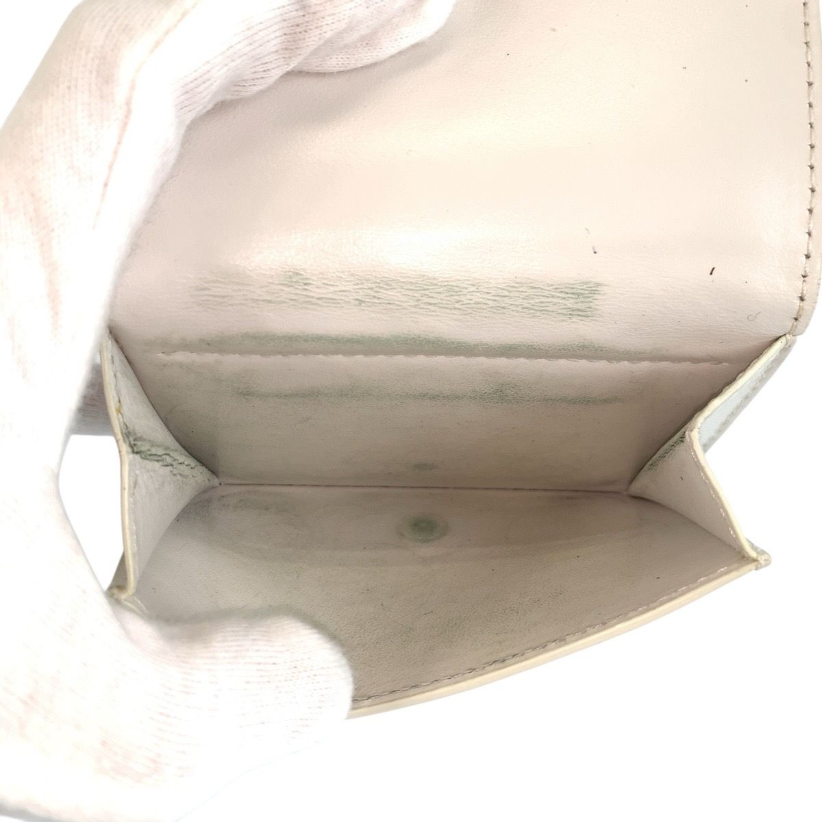 Bottega Veneta White Silver Compact Wallet — view 5