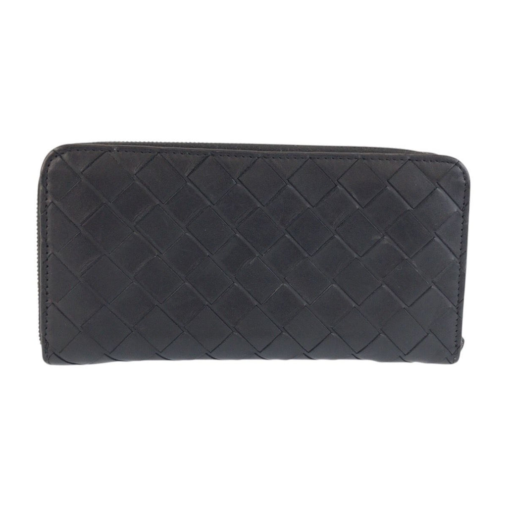 Bottega Veneta Intrecciato Round Zip Black Leather Wallet — view 2