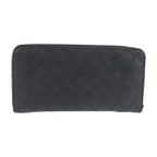 Bottega Veneta Intrecciato Round Zip Black Leather Wallet — view 2