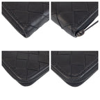Bottega Veneta Intrecciato Round Zip Black Leather Wallet — view 4