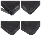 Bottega Veneta Intrecciato Round Zip Black Leather Wallet — view 3