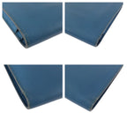 Hermes Dogon GM Blue Jean Silver Togo Wallet — view 4