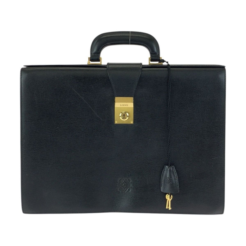 Loewe Anagram Black Gold Leather Business Briefcase