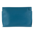 Loewe Anagram Turquoise Blue Silver Leather Clutch — view 2