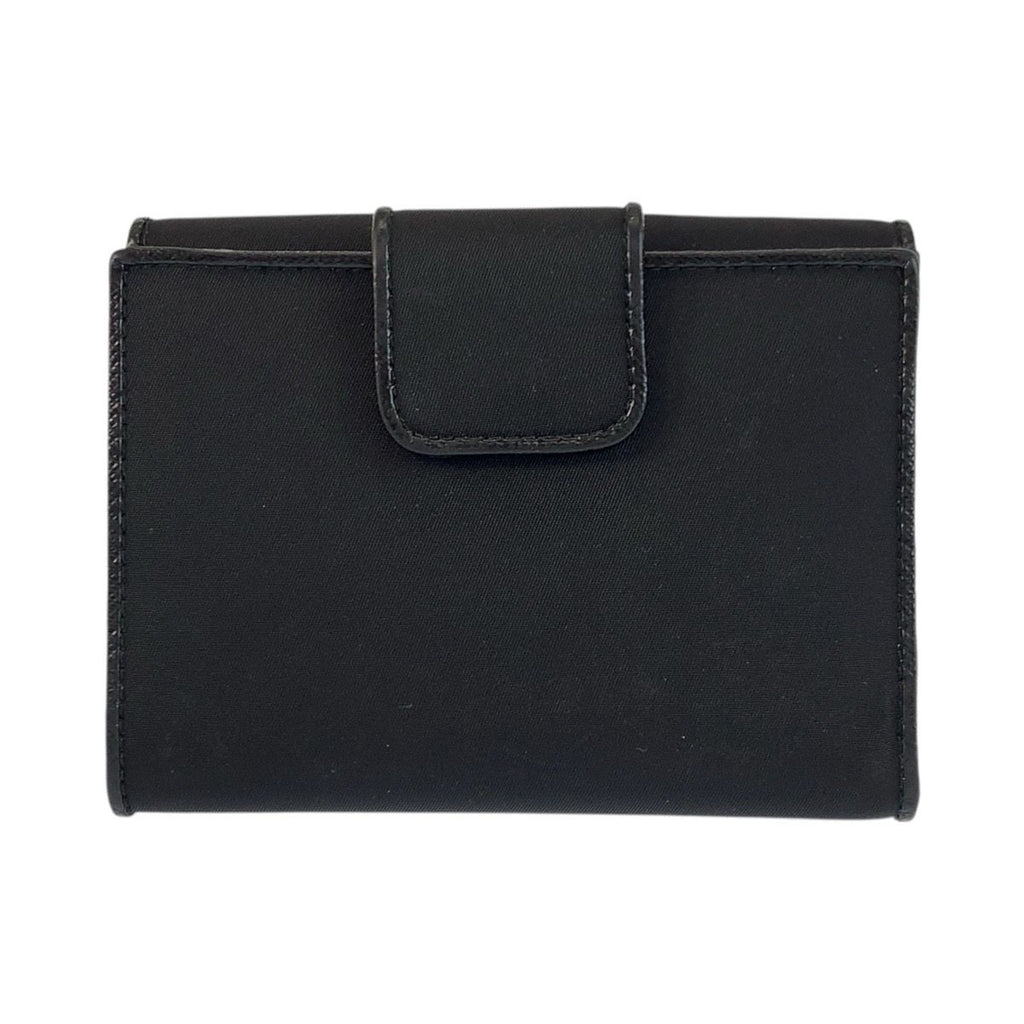 Prada Tessuto Triangular Black Silver Nylon Compact Wallet — view 2