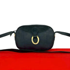 Dior Vintage Trotter Pattern Leather Shoulder Bag Pochette Navy