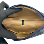 Dior Vintage Trotter Pattern Leather Shoulder Bag Pochette Navy — view 9
