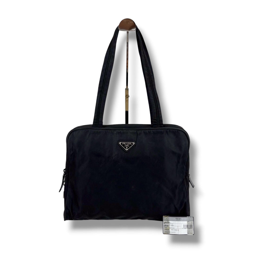 Prada Padlock Mini Tote Black Nero Tessuto
