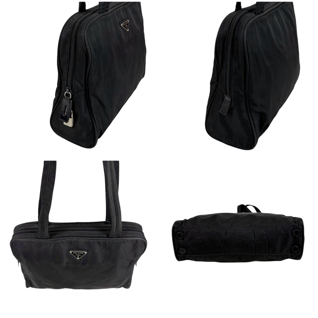 Prada Padlock Mini Tote Black Nero Tessuto — view 4