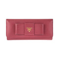 Prada Saffiano Ribbon Pink Gold Leather Wallet