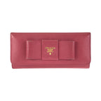 Prada Saffiano Ribbon Pink Gold Leather Wallet