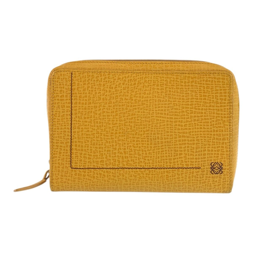 Loewe Anagram Yellow Leather Pouch Makeup