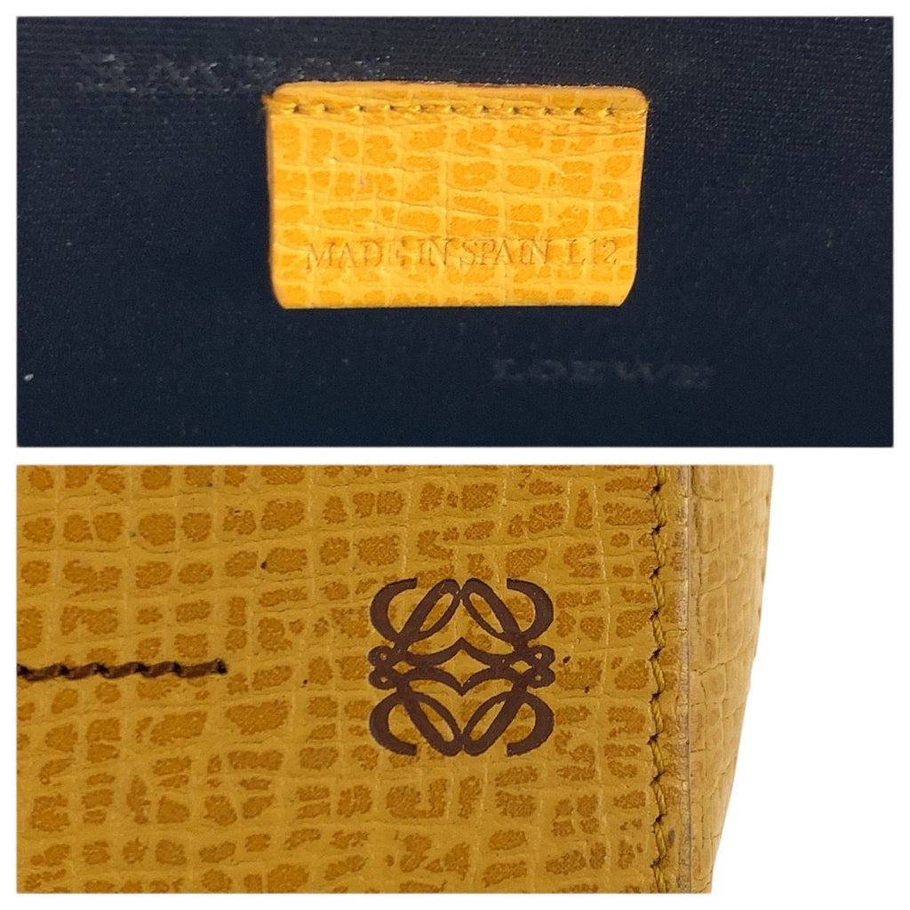 Loewe Anagram Yellow Leather Pouch Makeup — view 3