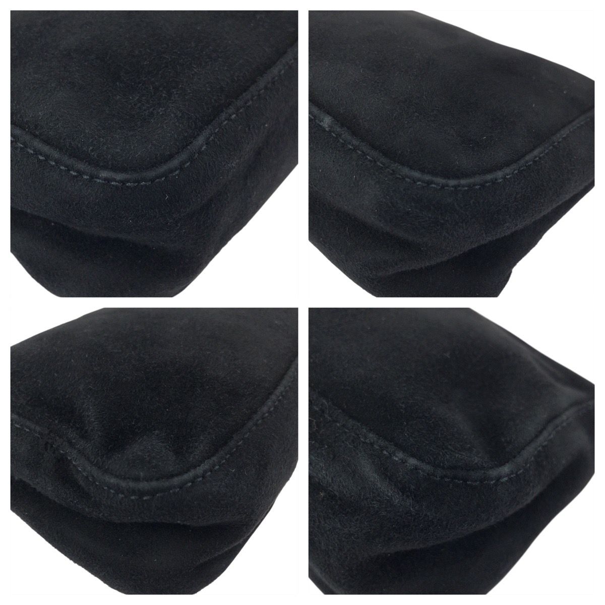 Fendi Vintage Black Gold Nubuck Pouch Makeup Case — view 3