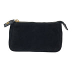 Fendi Vintage Black Gold Nubuck Pouch Makeup Case