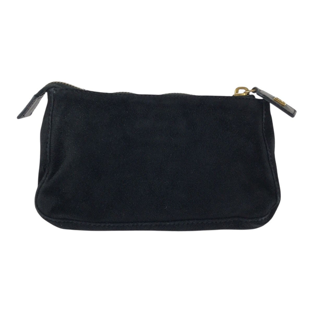 Fendi Vintage Black Gold Nubuck Pouch Makeup Case — view 2