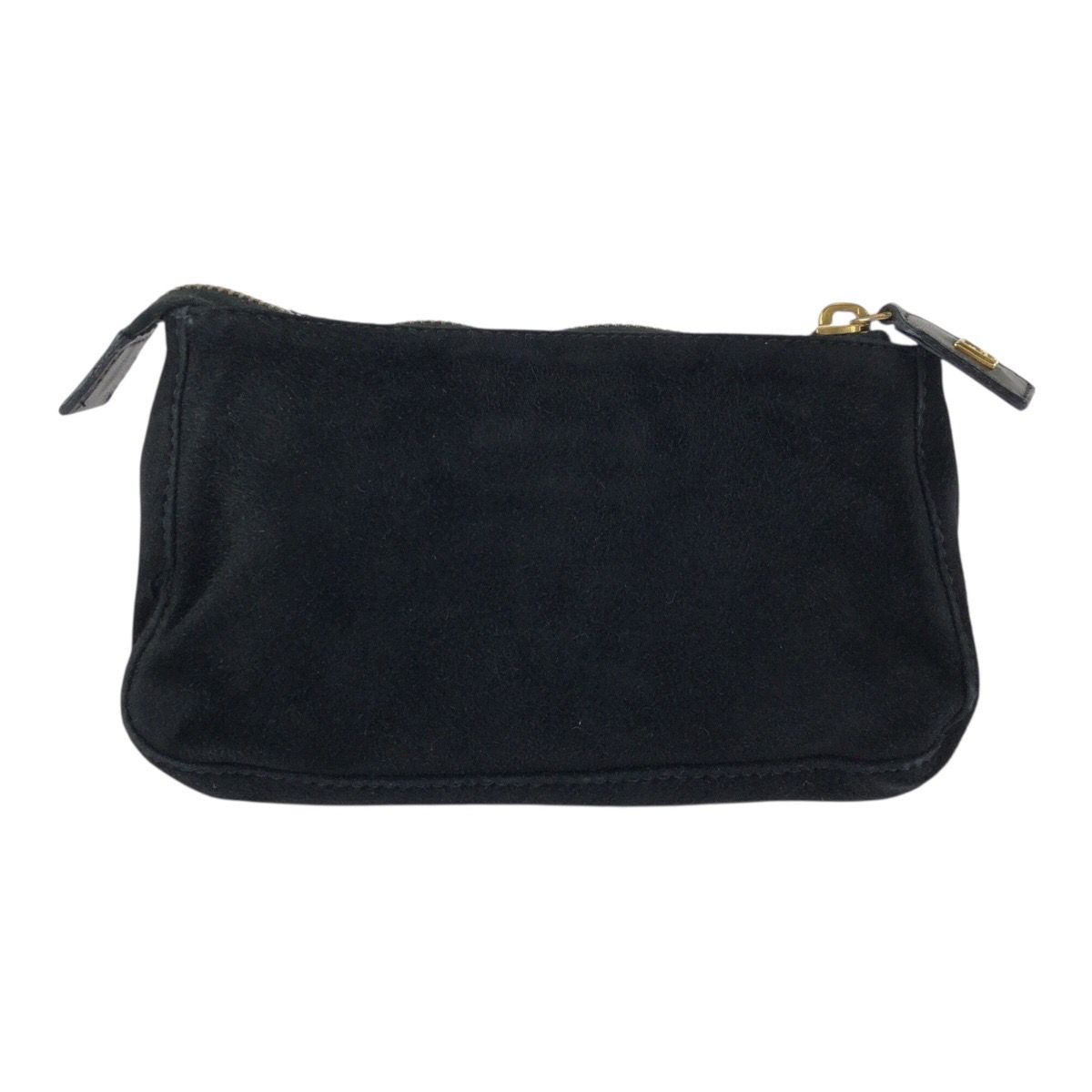 Fendi Vintage Black Gold Nubuck Pouch Makeup Case — view 2