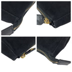 Fendi Vintage Black Gold Nubuck Pouch Makeup Case — view 4