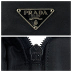 Prada Tessuto Black Silver Nylon Pouch Makeup Case — view 5