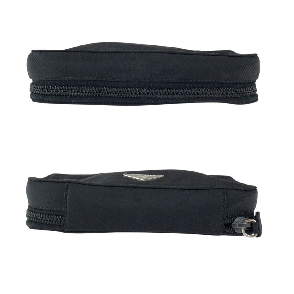 Prada Tessuto Black Silver Nylon Pouch Makeup Case — view 9