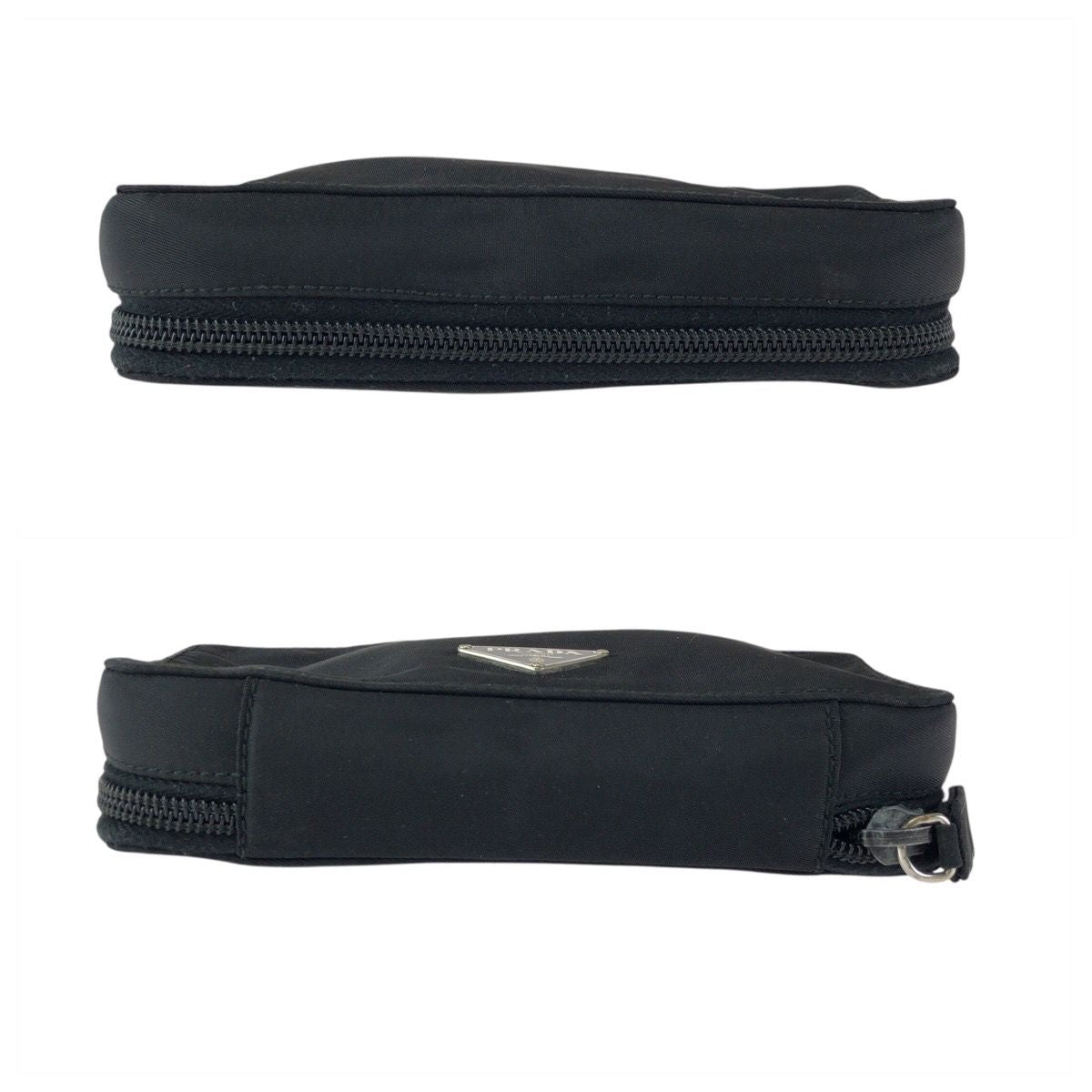 Prada Tessuto Black Silver Nylon Pouch Makeup Case — view 9