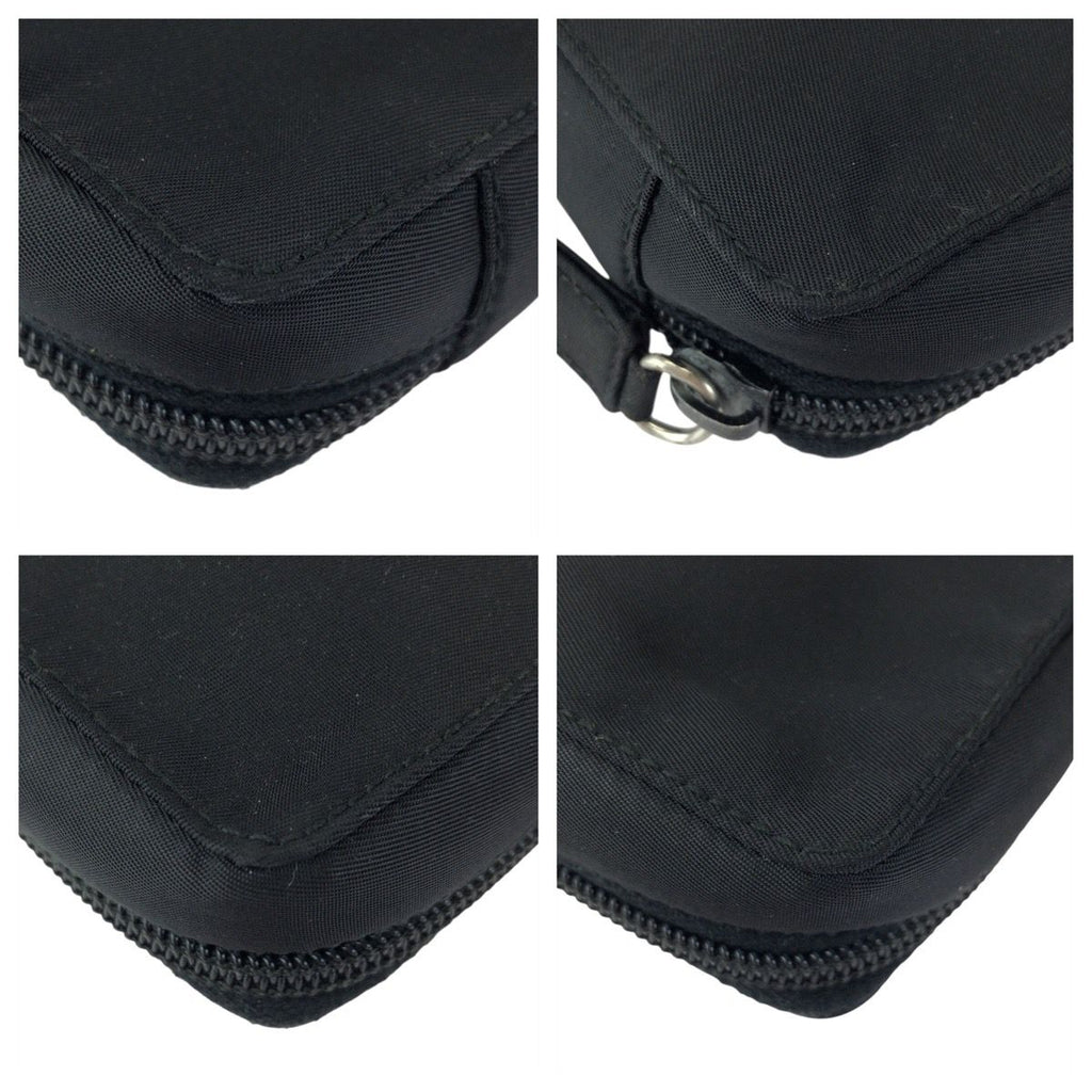 Prada Tessuto Black Silver Nylon Pouch Makeup Case — view 3