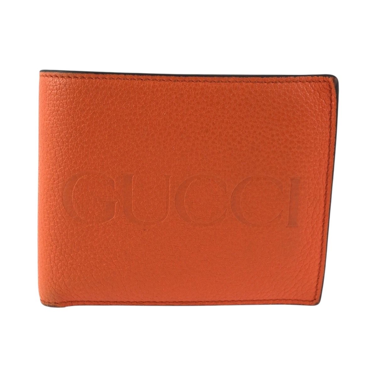 Gucci Orange Leather Fold Wallet Compact