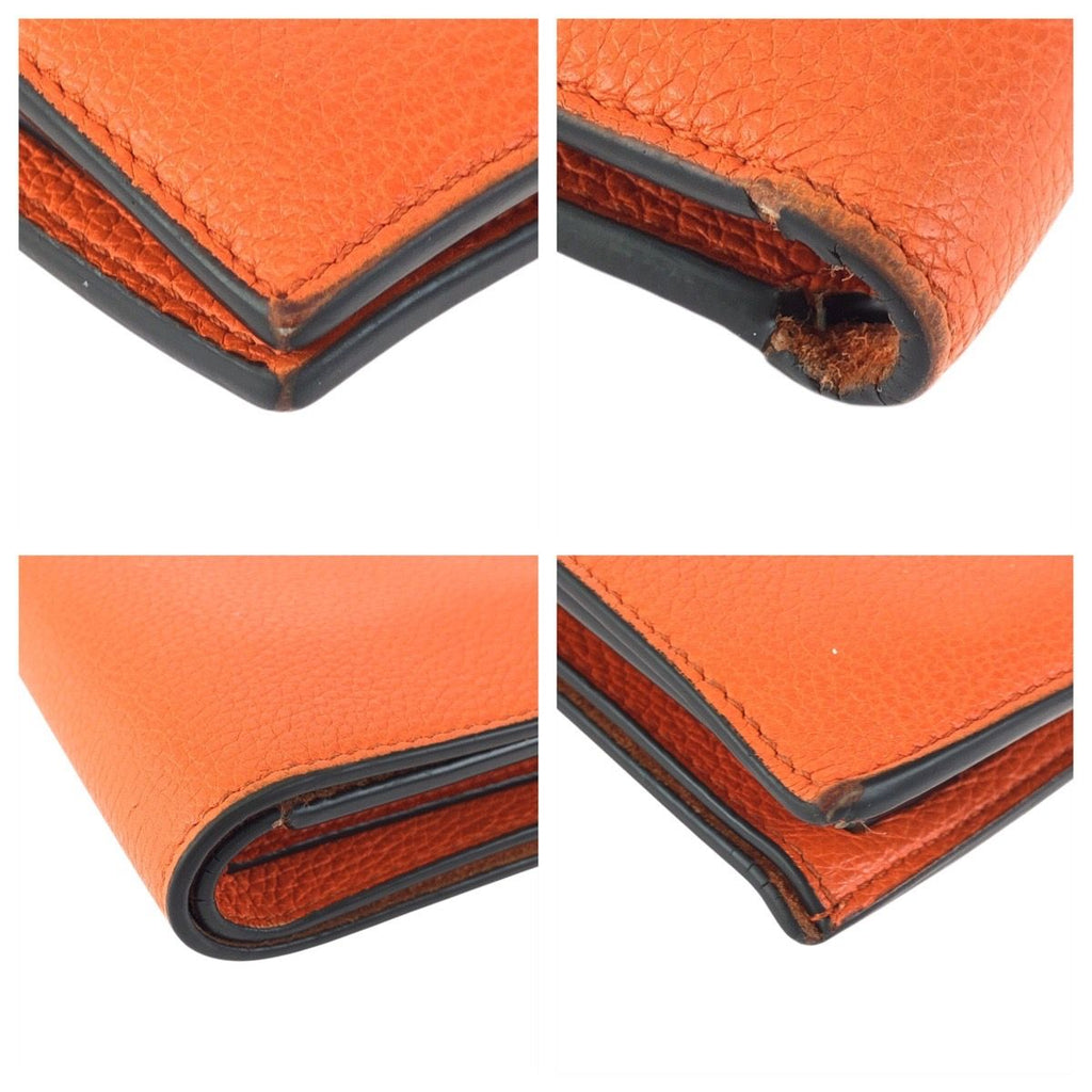 Gucci Orange Leather Fold Wallet Compact — view 4