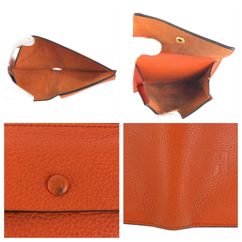 Gucci Orange Leather Fold Wallet Compact — view 7
