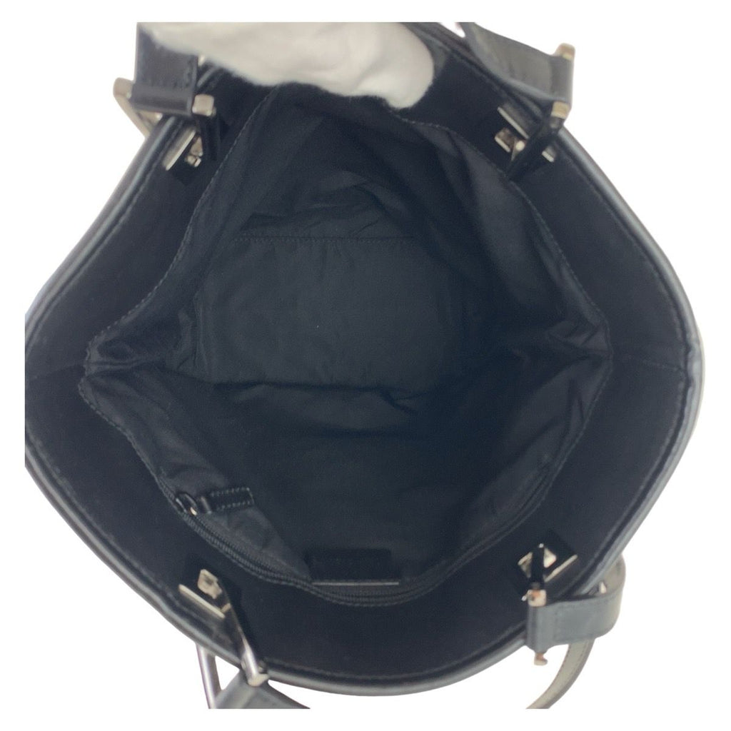 Gucci GG Pattern Black Silver Canvas Tote Shoulder Bag — view 7