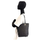 Gucci GG Pattern Black Silver Canvas Tote Shoulder Bag — view 5