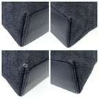 Gucci GG Pattern Black Silver Canvas Tote Shoulder Bag — view 3