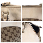 Gucci Trophy Beige Ivory GG Canvas Leather Tote Shoulder Bag — view 5