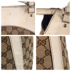 Gucci Trophy Beige Ivory GG Canvas Leather Tote Shoulder Bag — view 6