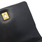 Chanel Chain Shoulder Bag Quilted CC Logo Caviar Leather Black — view 9