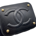 Chanel Chain Shoulder Bag CC Logo Quilted Vanity Caviar Leather Black — view 6