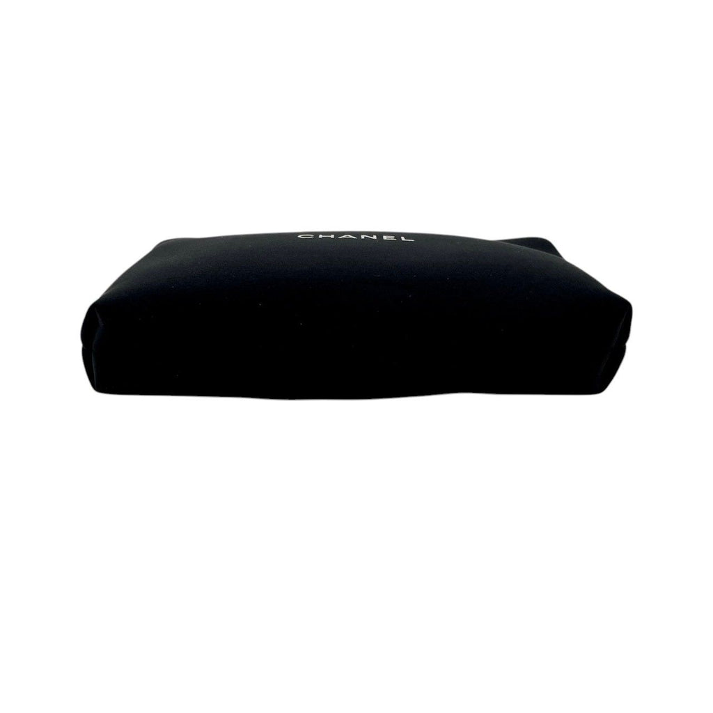 Chanel New Travel Line Pouch Clutch Case Nylon Black CC Logo All Over Pattern — view 7