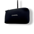 Chanel New Travel Line Pouch Clutch Case Nylon Black CC Logo All Over Pattern