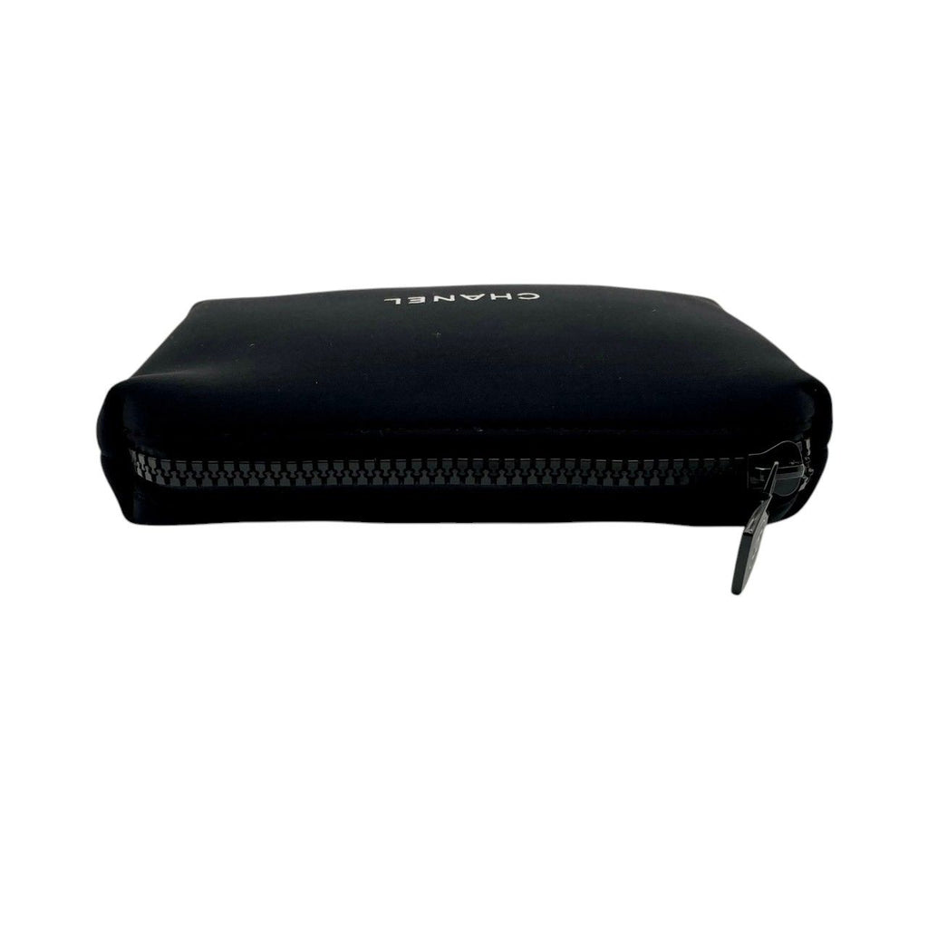 Chanel New Travel Line Pouch Clutch Case Nylon Black CC Logo All Over Pattern — view 6