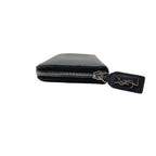 Saint Laurent Wallet Zip Around Leather Navy YSL Logo Classic Vintage Retro — view 4