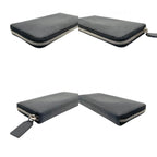 Saint Laurent Wallet Zip Around Leather Navy YSL Logo Classic Vintage Retro — view 8