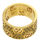 Gucci Icon Star Wide Diamond Ring 18k Yellow Gold — view 4