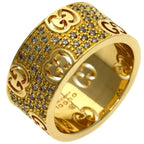 Gucci Icon Star Wide Diamond Ring 18k Yellow Gold — view 2