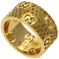 Gucci Icon Star Wide Diamond Ring 18k Yellow Gold